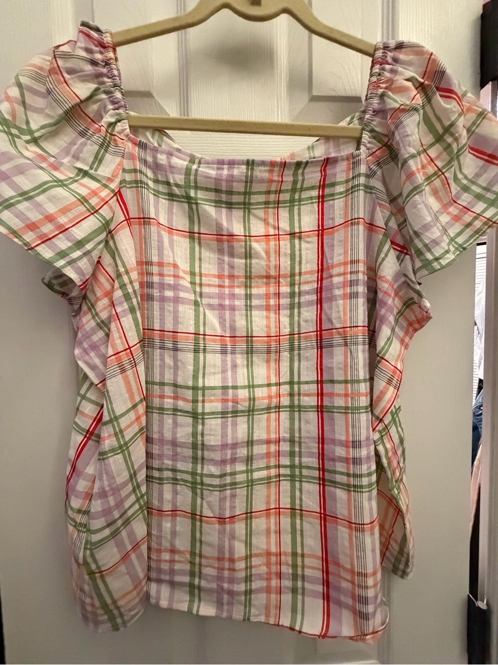 Ann Taylor Factory - Multicolor Plaid Off-Shoulder Top